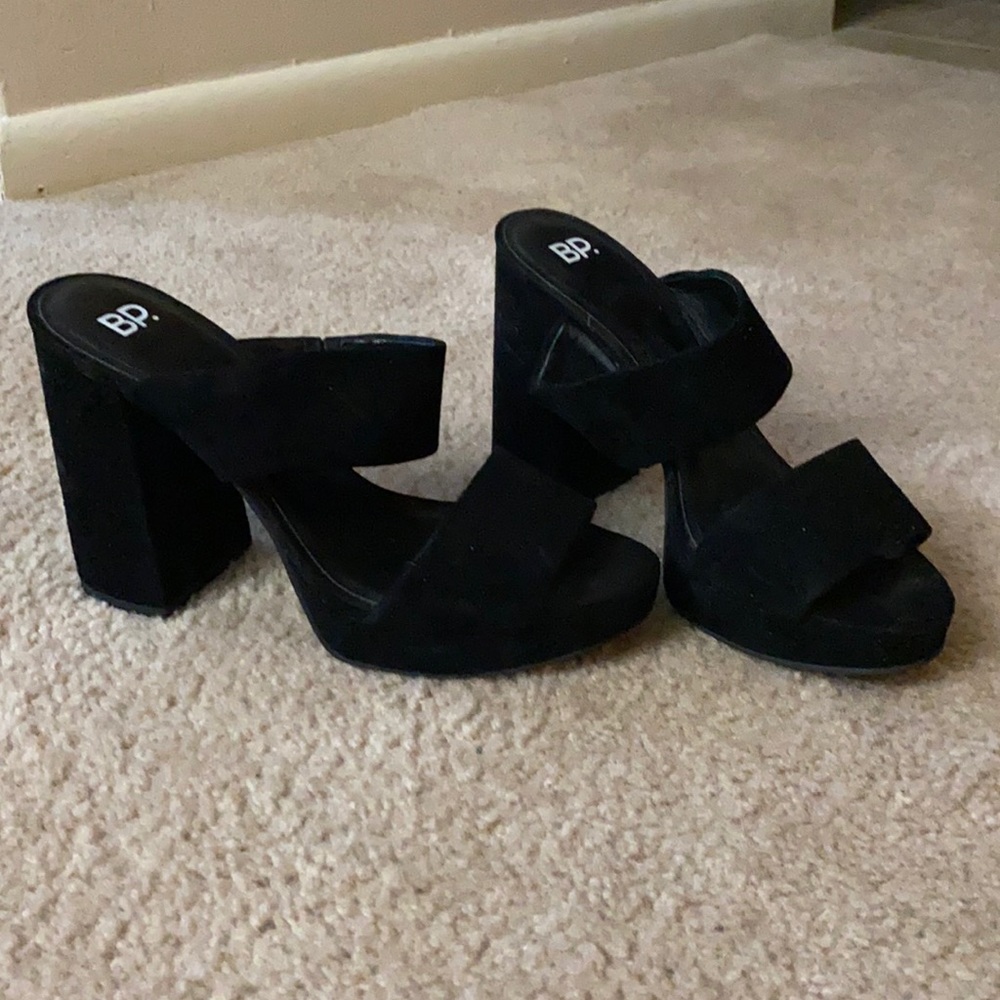 Platform Velvet Mules